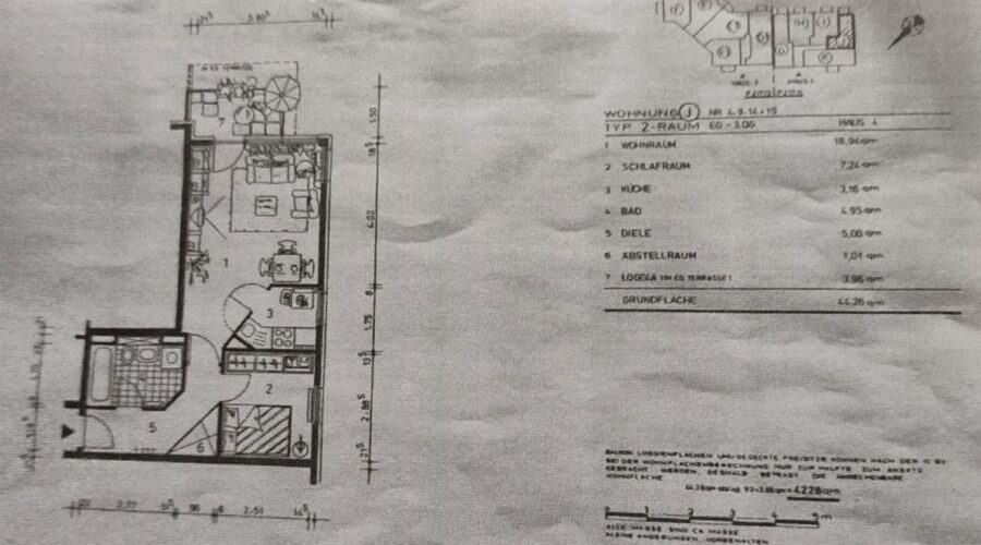 Schöne Eigentumswohnung in gefragter Wohnlage mit Balkon / Tiefgarage und Parkanlage - Grundriss 1 bearbeitet